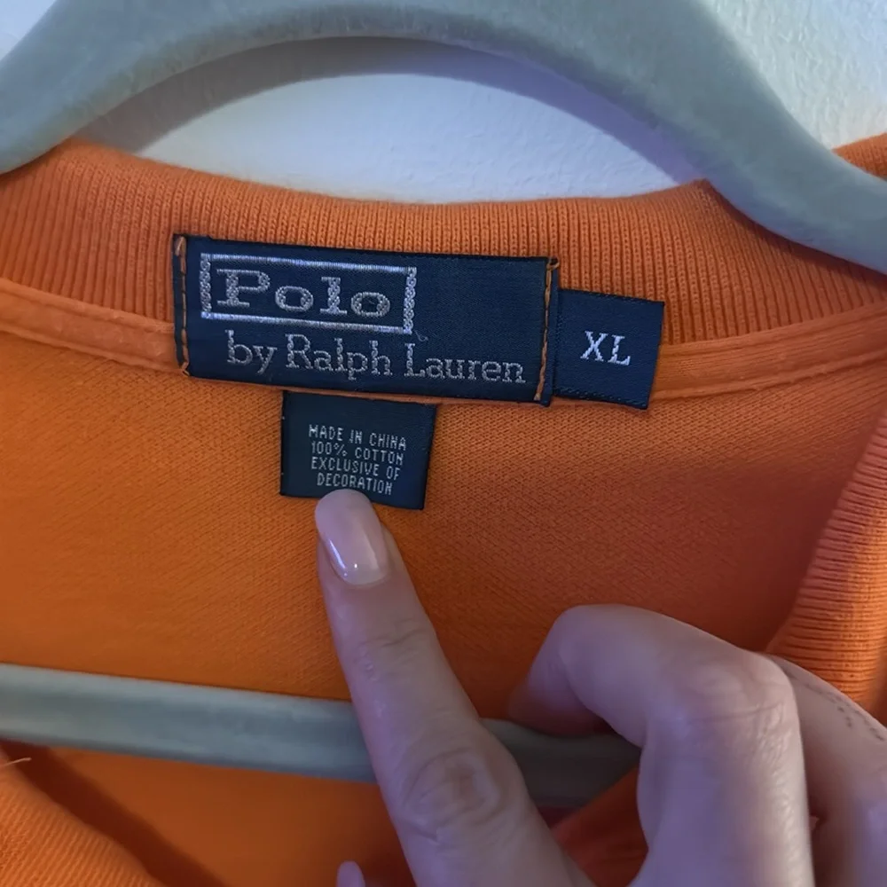Polo Ralph Lauren Men’s Orange Short Sleeve Polo Shirt Green Pony Size XL